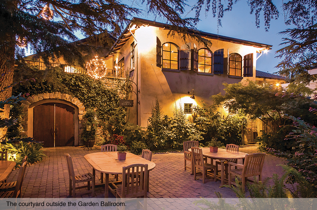 The courtyard outside the Garden Ballroom.